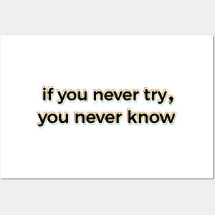 If You Never Try You Never Know Posters and Art